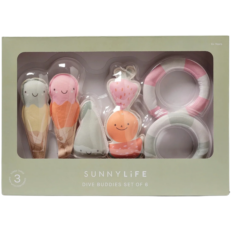 Dive Buddies Cotton Candy Set of 6, Sunnylife Dive Buddies Cotton Candy Set of 6 in Multicolor in package