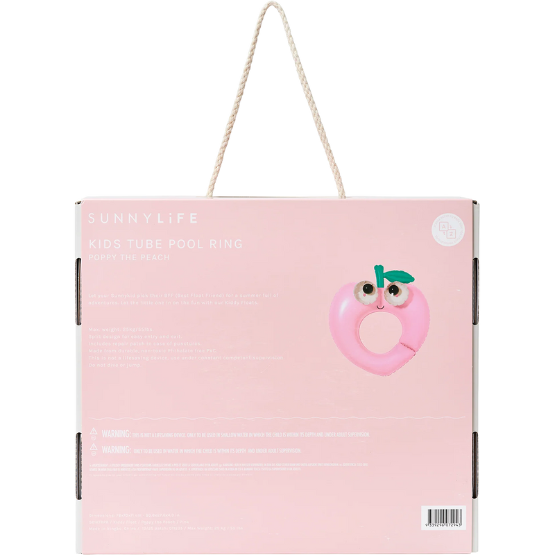 Kiddy Float Poppy the Peach, Sunnylife Kiddy Float Poppy the Peach in Red in package back