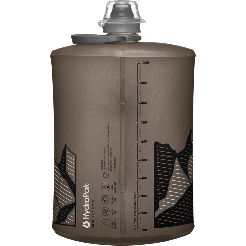 Stow 1L, Hydrapak Stow 1L in Mammoth Grey back