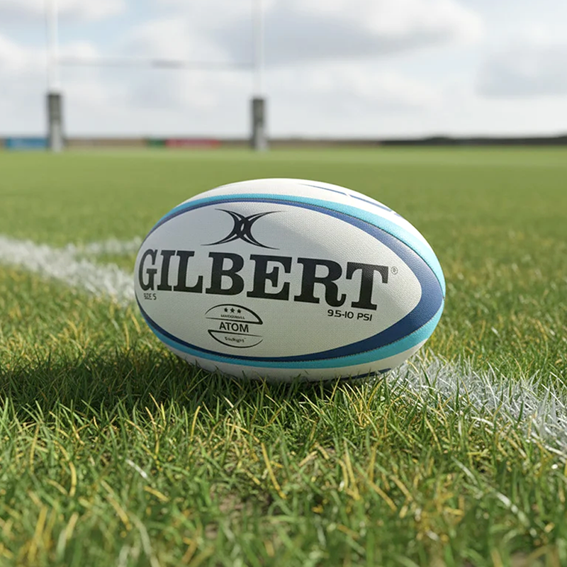 Atom Rugby Match Ball, Gilbert Atom Rugby Match Ball on field