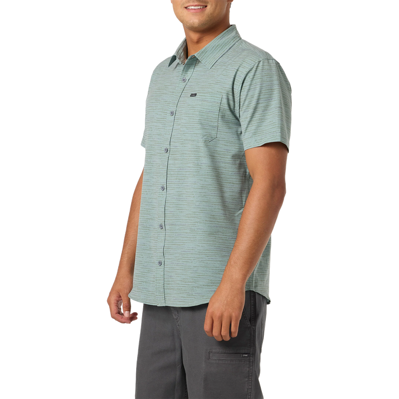 Men's TRVLR UPF Traverse Stripe Standard Short Sleeve, O'Neill Men's TRVLR UPF Traverse Stripe Standard Short Sleeve 3/4 Front
