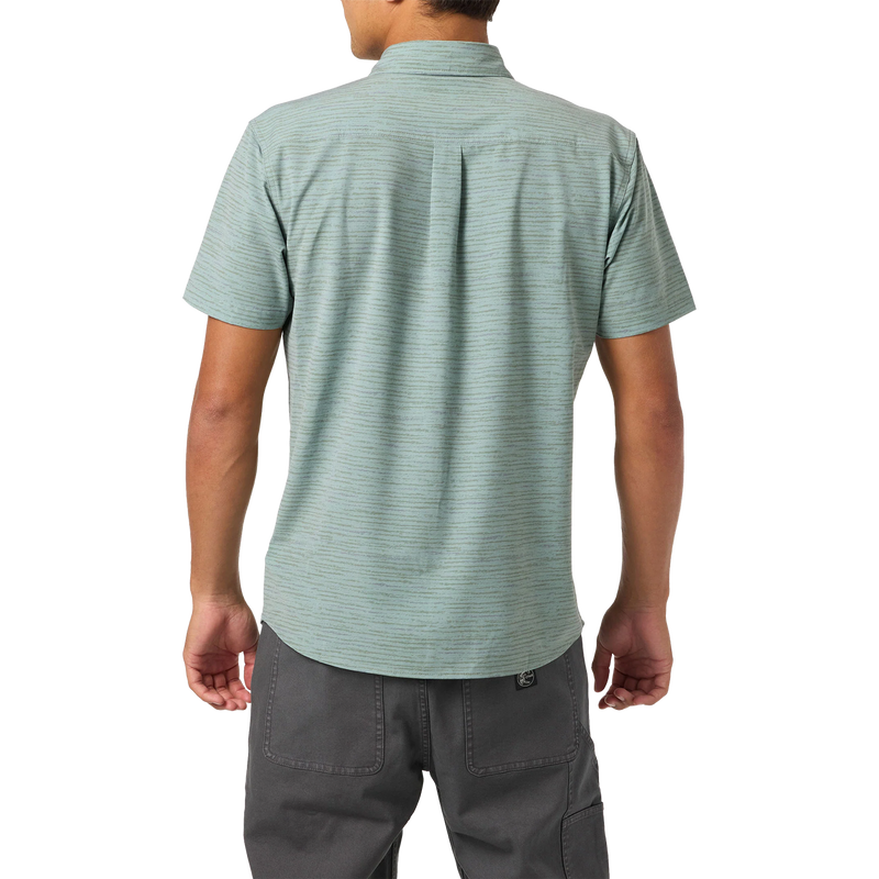 Men's TRVLR UPF Traverse Stripe Standard Short Sleeve, O'Neill Men's TRVLR UPF Traverse Stripe Standard Short Sleeve Back on Model