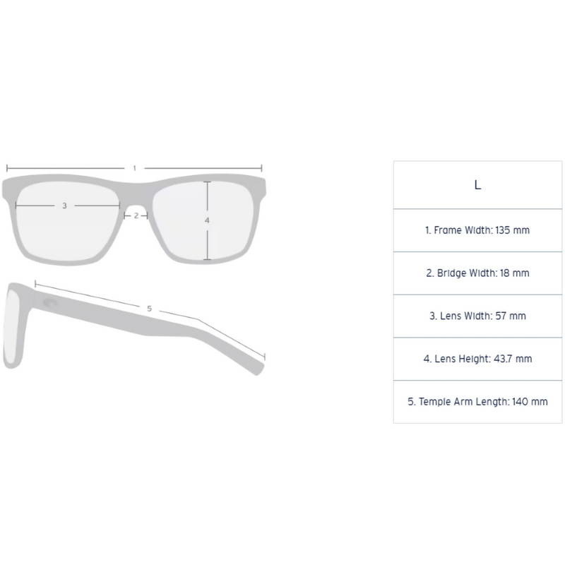 Gravels, Costa Del Mar Gravels Specs and dimensions