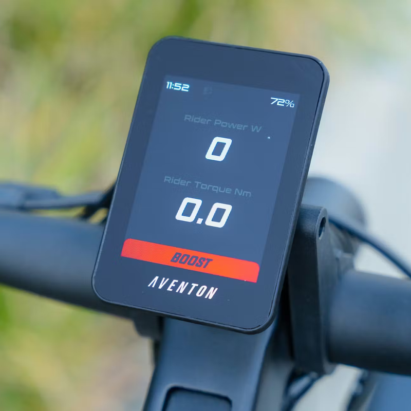 Level 4 REC Step Over, Aventon Level 4 REC Step Over in Matte Black control screen
