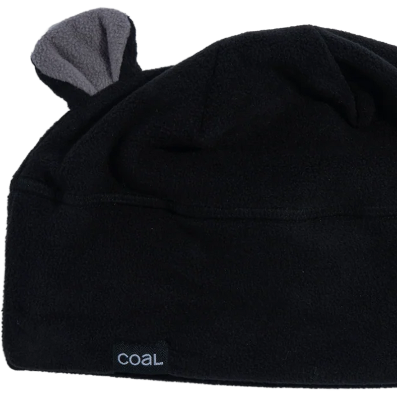 Coal Youth Critter Beanie in Black with ears and logo detail