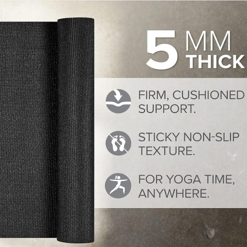 5mm Solid Yoga Mat, Gaiam 5mm Solid Yoga Mat features