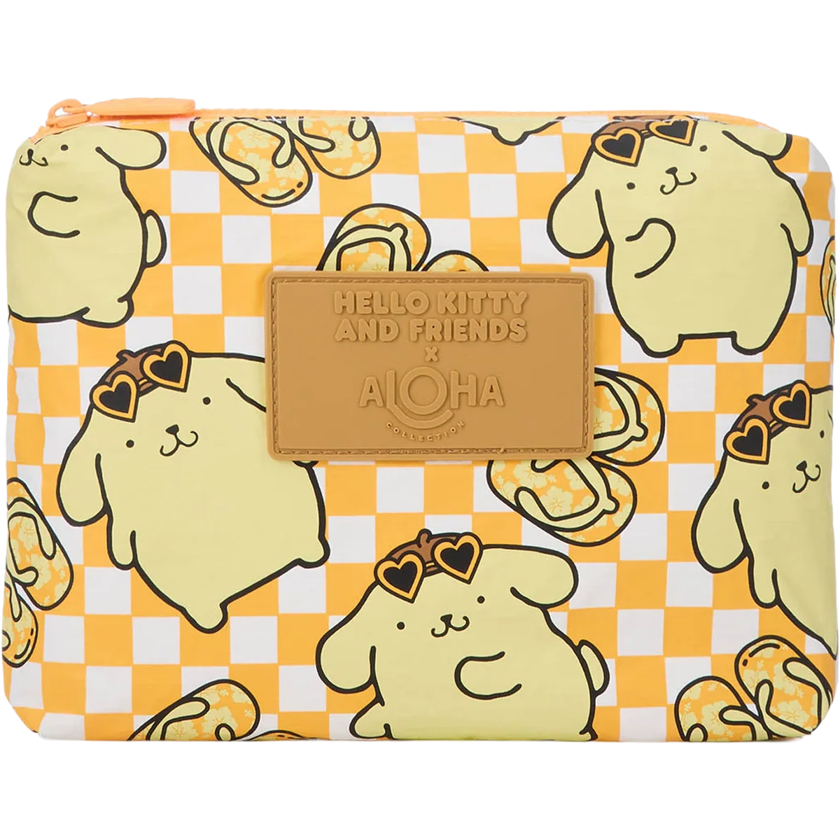 Aloha Collection Pompompurin Check Small Pouch in Golden