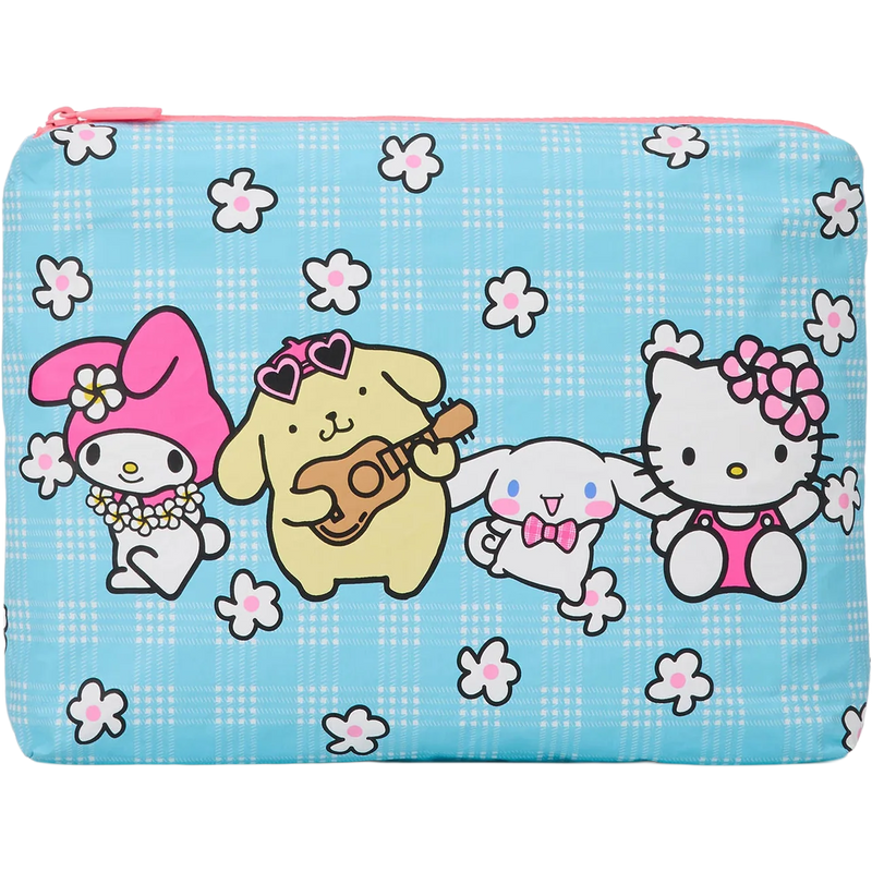 Aloha Collection Palaka Friends Mid Pouch in Blue Skies