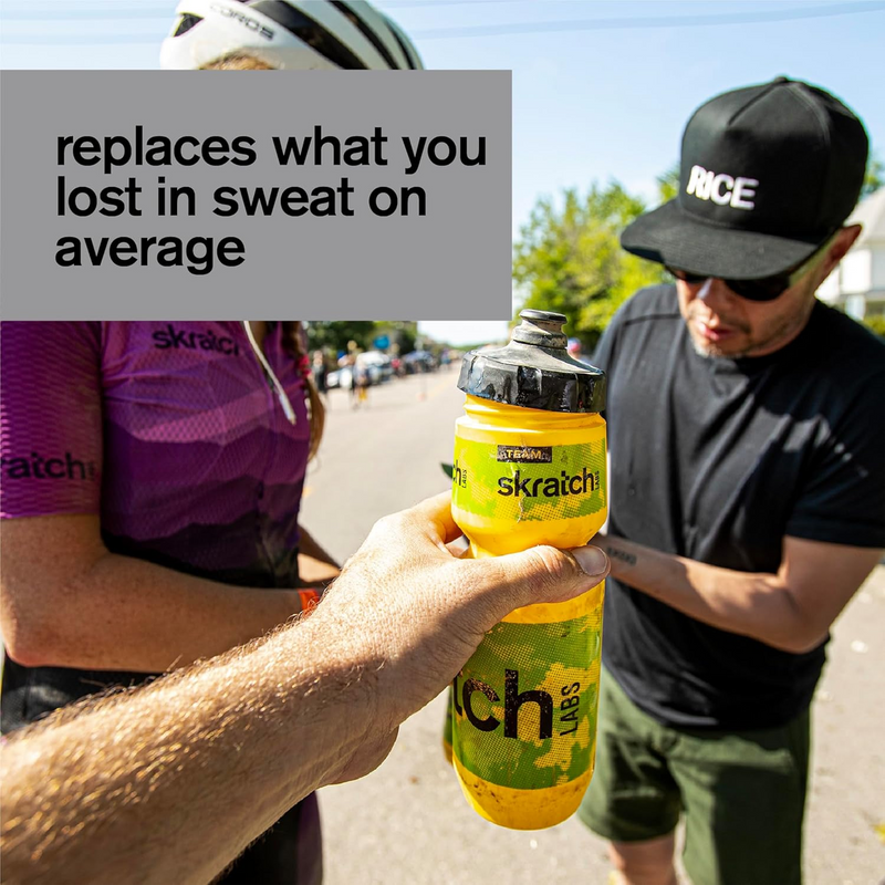 Unsweetened Hydration Sport Drink Mix (Single Serving), Skratch Labs Unsweetened Hydration Sport Drink Mix with water bottle