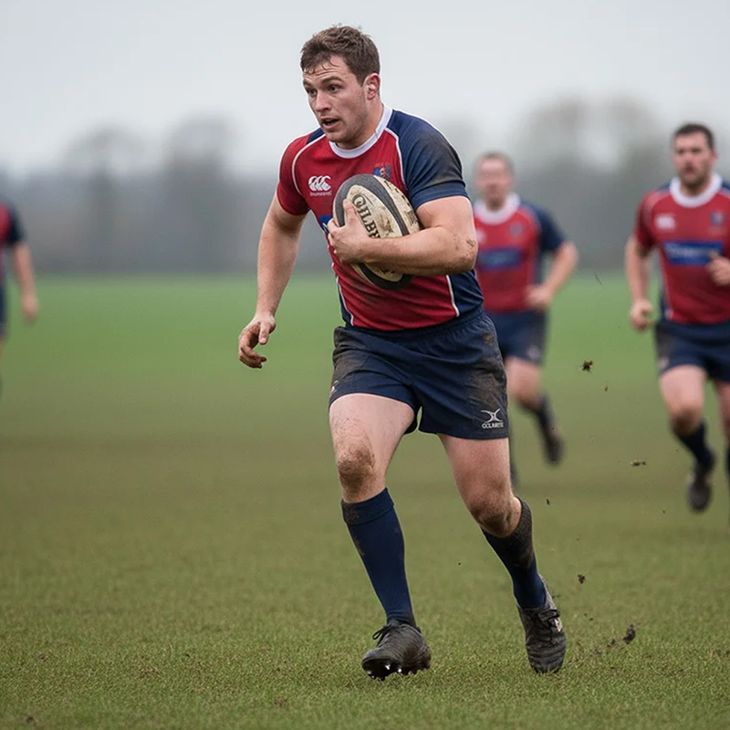 Men's Kiwi Pro Rugby Short, Gilbert Men's Kiwi Pro Rugby Short on player on field