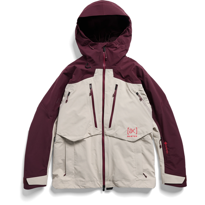Burton Women's AK Swash Insltd Gore Tex 2L Jacket in Rum Raisin/Chinchilla Grey