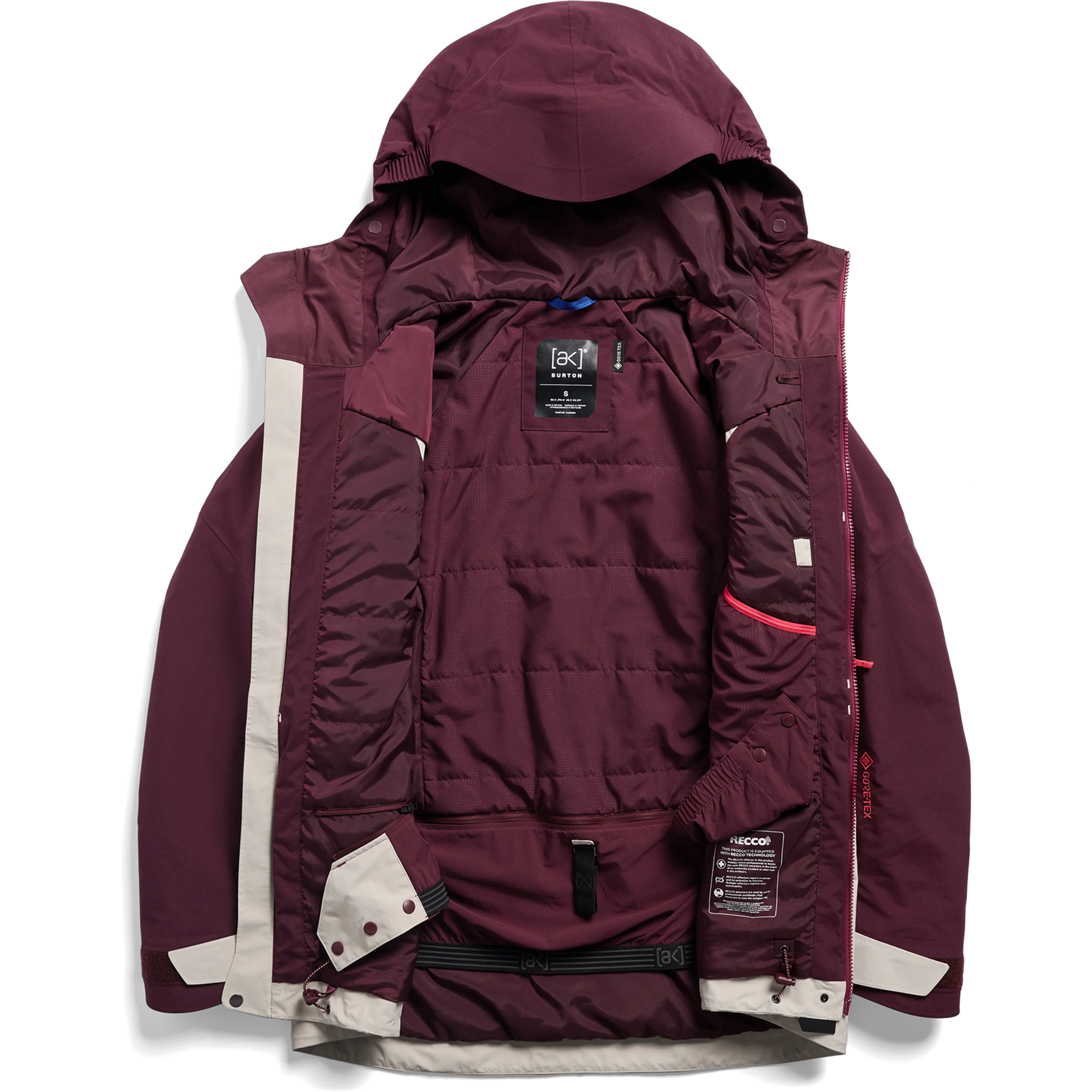 Burton Women's AK Swash Insltd Gore Tex 2L Jacket unzipped open