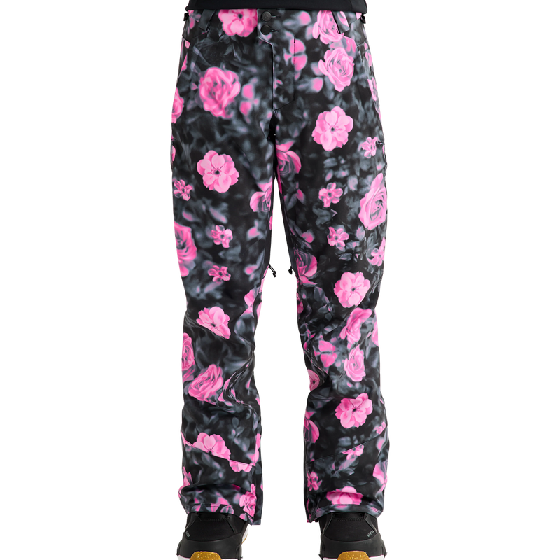 Women's Reserve 2L Stretch Slim Pants, Burton Women's Reserve 2L Stretch Slim Pants in Shockwave Floral on model