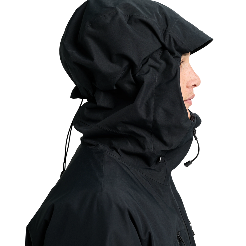 Men's Reserve 2L 3-in-1 Jacket, Burton Men's Reserve 2L 3-in-1 Jacket in True Black side view with hood detail