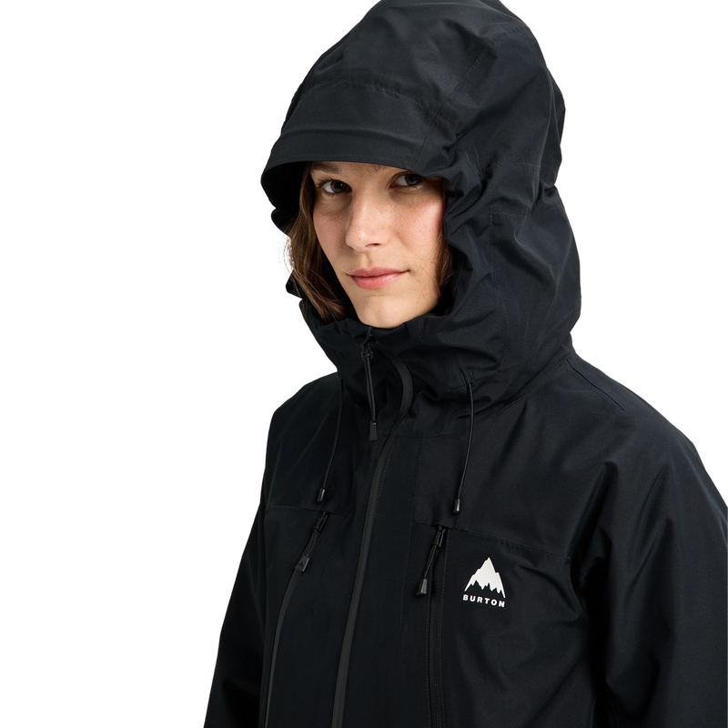 Women's Reserve 2L 3-in-1 Jacket, Burton Women's Reserve 2L 3-in-1 Jacket in True Black with hood detail
