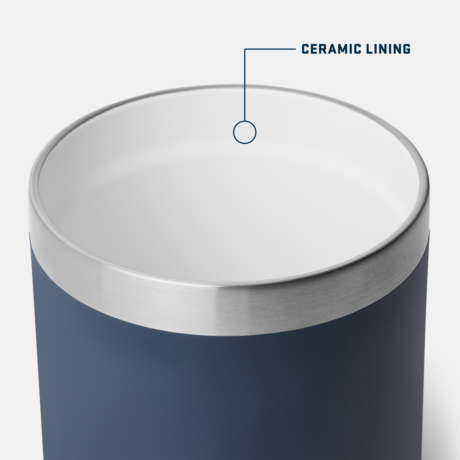 Yeti Rambler 10 oz Ceramic Lined Lowball 2.0 Top internal view 