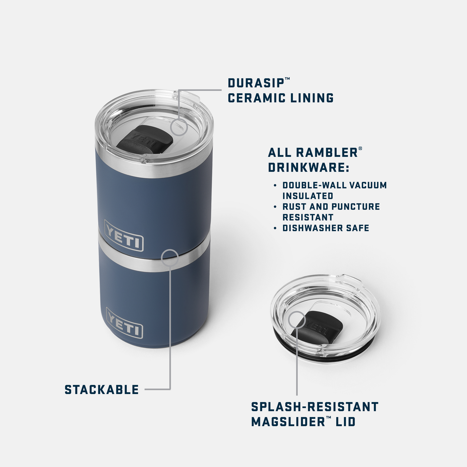 Yeti Rambler 10 oz Ceramic Lined Lowball 2.0 Features Graphic