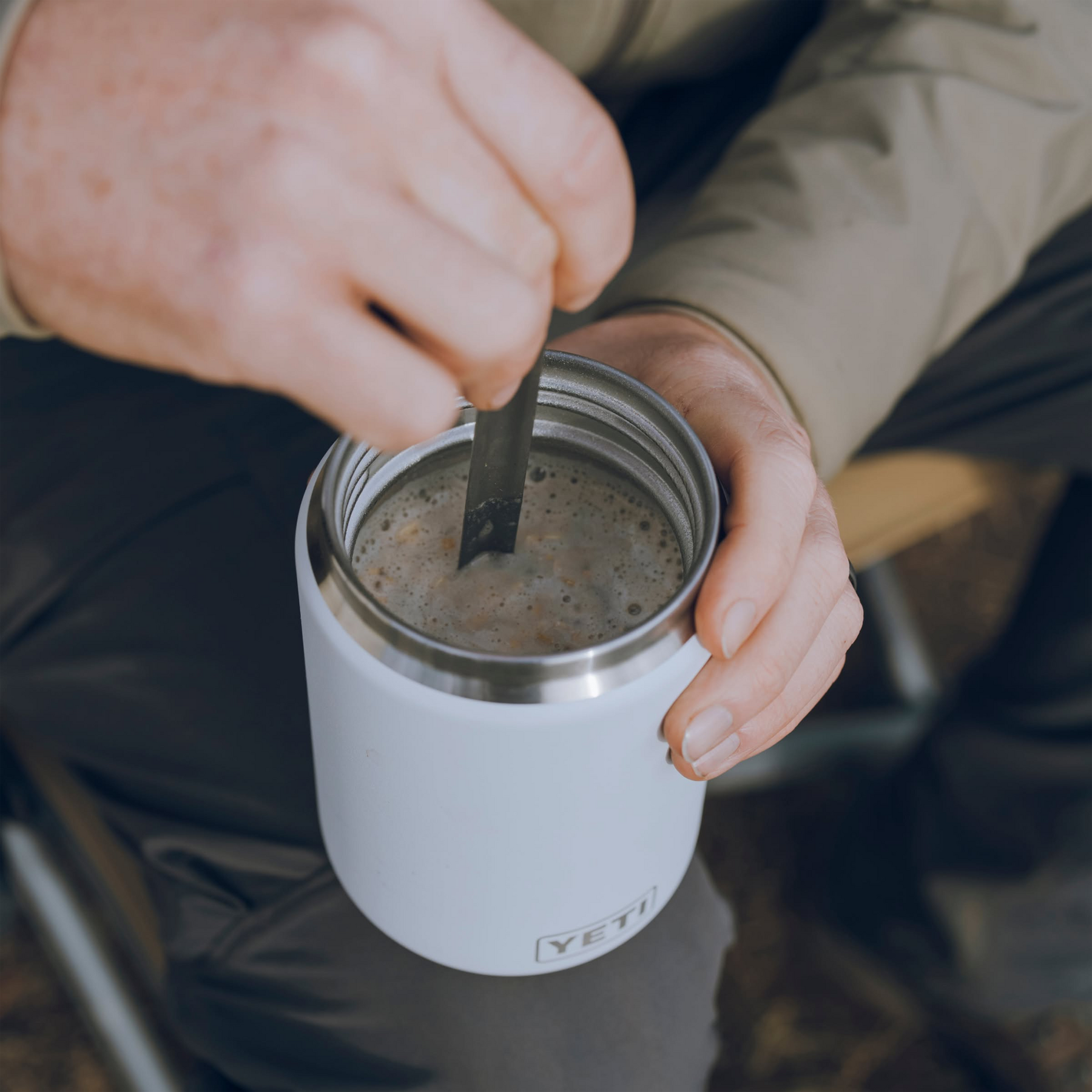 Yeti Rambler 24 oz Food Jar Lifestyle with food