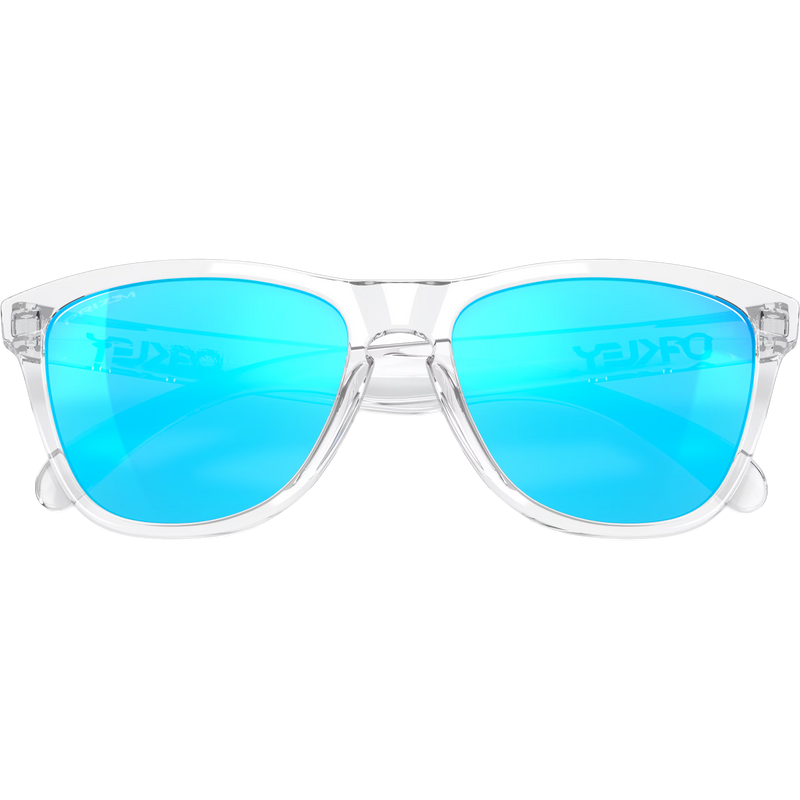 Frogskins - Crystal Clear/Prizm Sapphire, Oakley Frogskins - Crystal Clear/Prizm Sapphire front folded