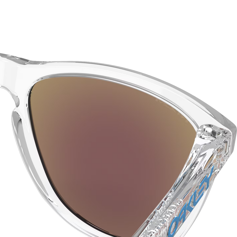 Frogskins - Crystal Clear/Prizm Sapphire, Oakley Frogskins - Crystal Clear/Prizm Sapphire back of right lens