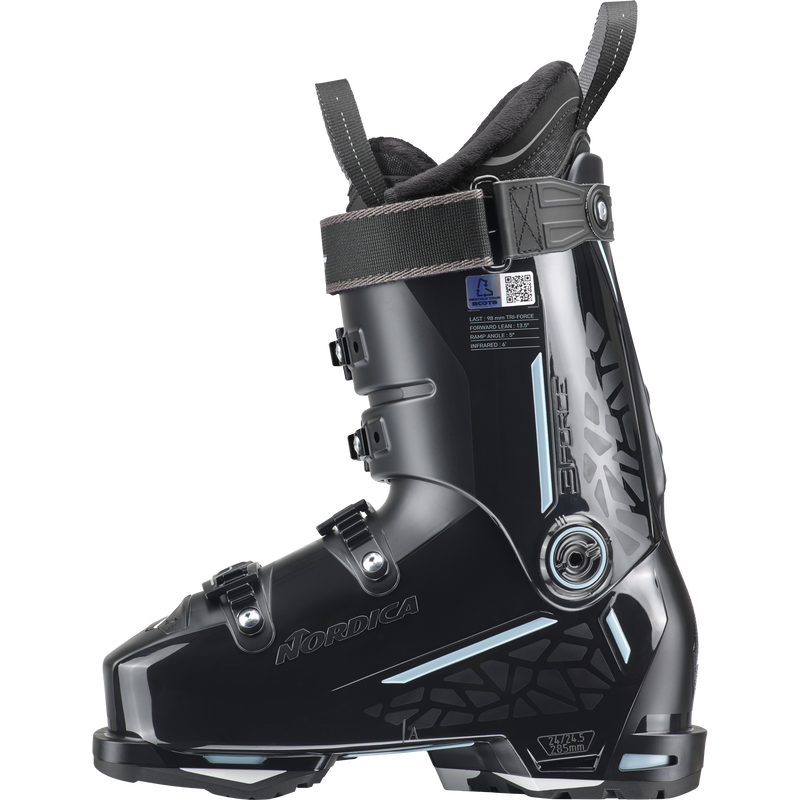 Women's Promachine 3 95, Nordica Women's Promachine 3 95 in Black/Light Blue/White inside right profile