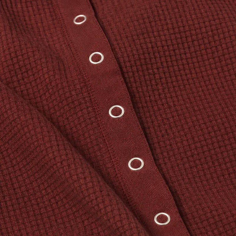Women's Albany Waffle Button Up Top, Z Supply Women's Albany Waffle Button Up Top in Velvet Rouge with waffle detail