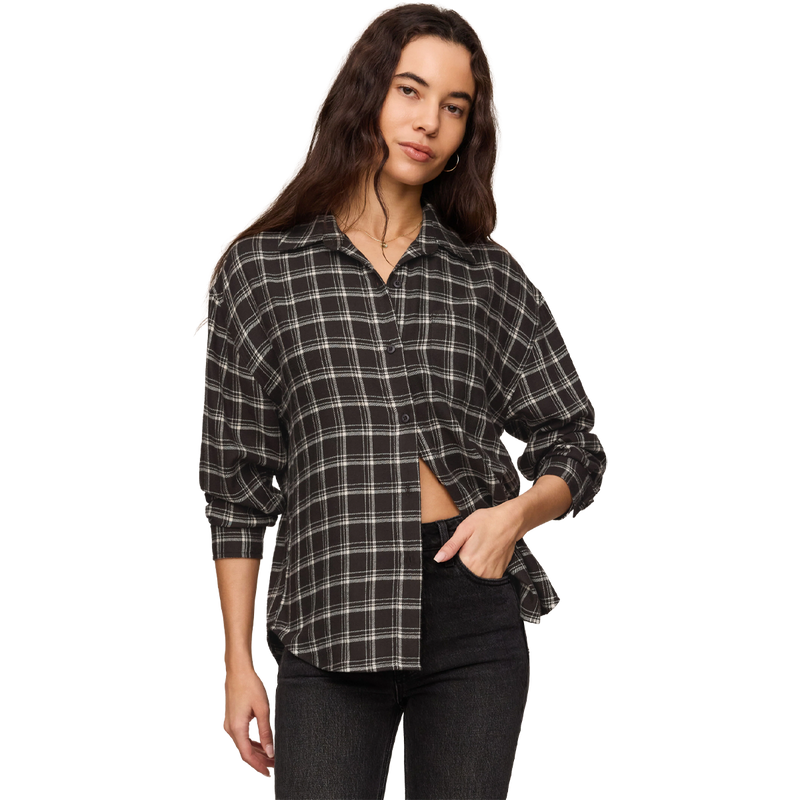 Women's River Plaid Button Up, Featured Image