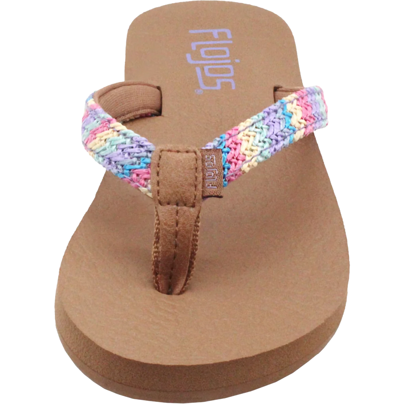 Youth Juno Weave, Flojos Youth Juno Weave in Pastel Multi/Tan front