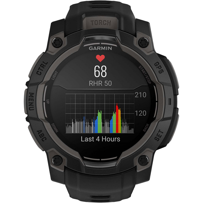 Instinct 3 45mm AMOLED Black, Garmin Instinct 3 45mm heart rate