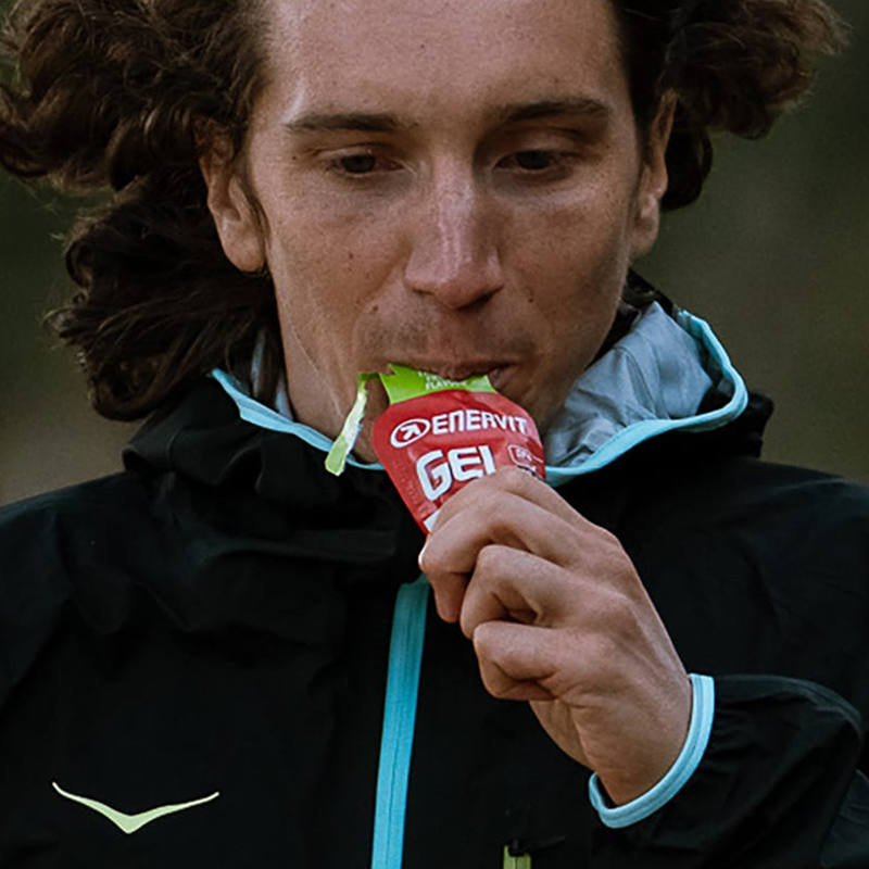 Gel, Enervit Gel Single Packet in runners mouth