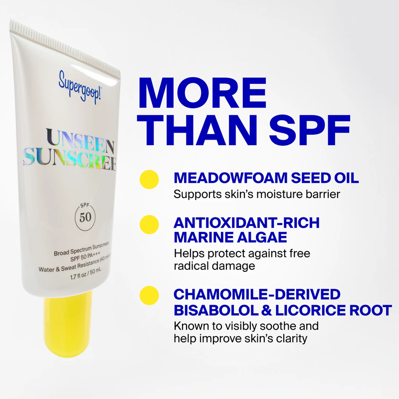Unseen Sunscreen SPF 50 0.68 oz, Supergoop Unseen Sunscreen SPF 50 featured ingredients