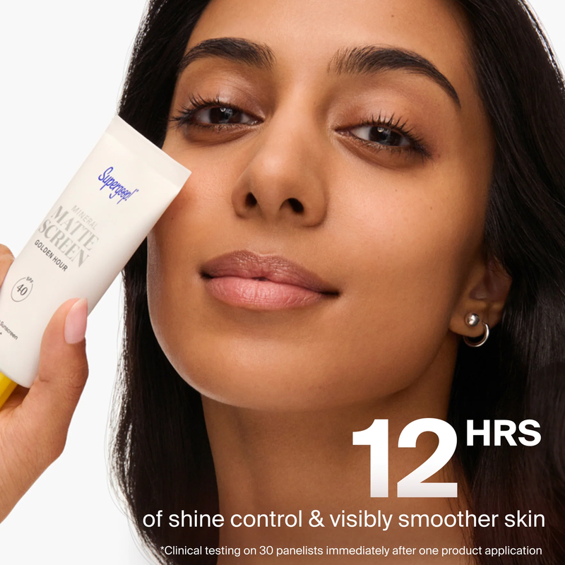 Mineral Mattescreen SPF 40, Supergoop Mineral Mattescreen SPF 40 shine control and smoother skin