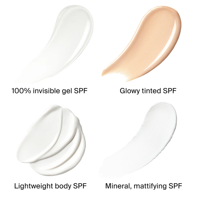 Supergoopies SPF Bestsellers Kit, Supergoop Supergoopies SPF Bestsellers Kit tint examples