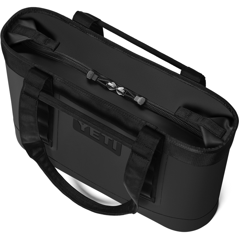 Camino Zip Carryall 18L, Yeti Camino Zip Carryall 18L in Black top view with zipper detail