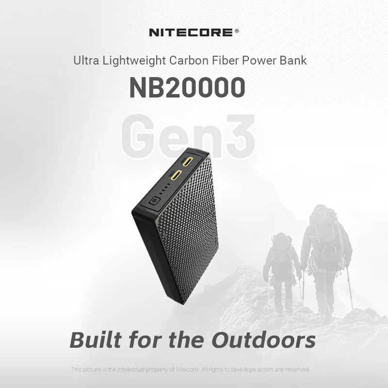 NB20000 Gen 3 Power Bank, Nitecore NB20000 Gen 3 Power Bank top with ports