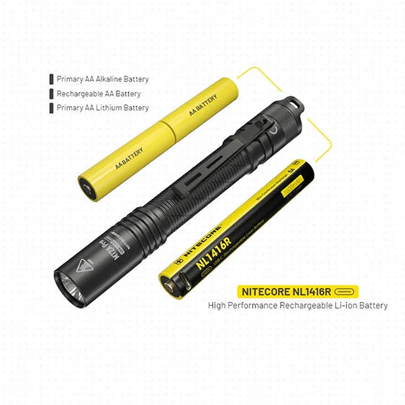 MT2A Pro 1000 Pen Flashlight, Nitecore MT2A Pro 1000 Pen Flashlight dual power source