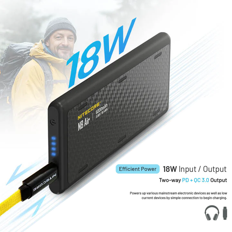 NB5000 Air Power Bank, Nitecore NB5000 Air Power Bank input / output