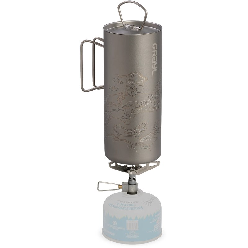 GeoPress Ti, Grayl GeoPress Ti on camp stove