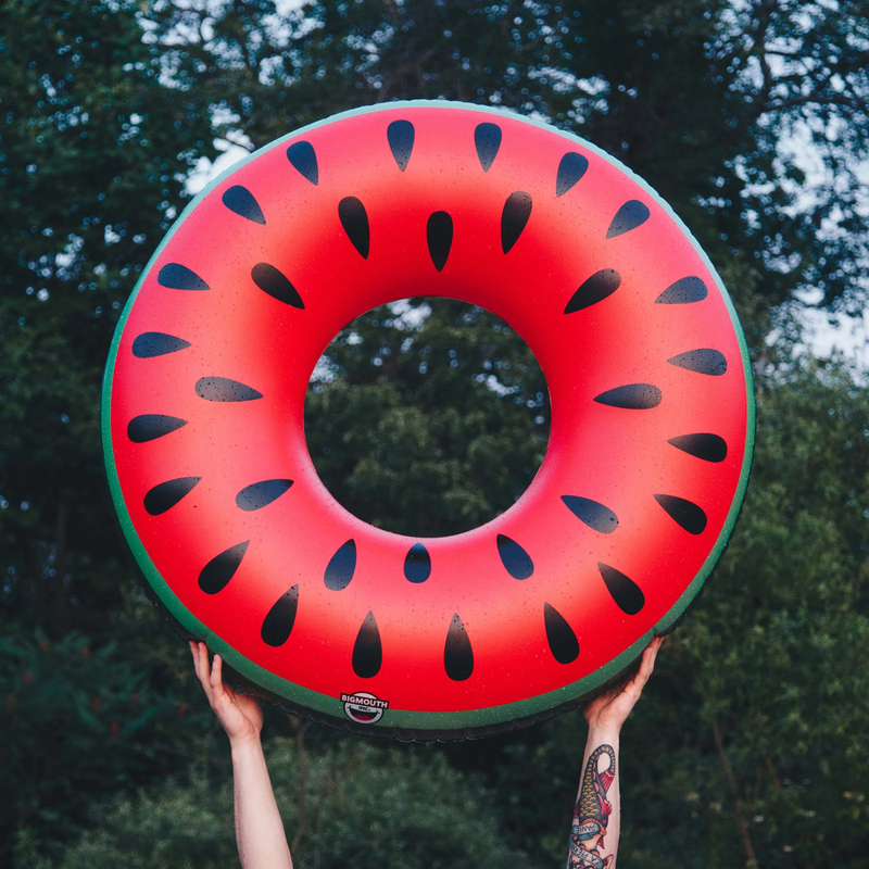 Giant Watermelon Pool Float, Big Mouth Giant Watermelon Pool Float against trees