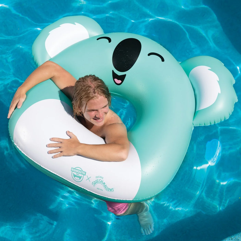 Squishmallows Kevin the Koala Pool Float, Big Mouth Squishmallows Kevin the Koala Pool Float with model in pool
