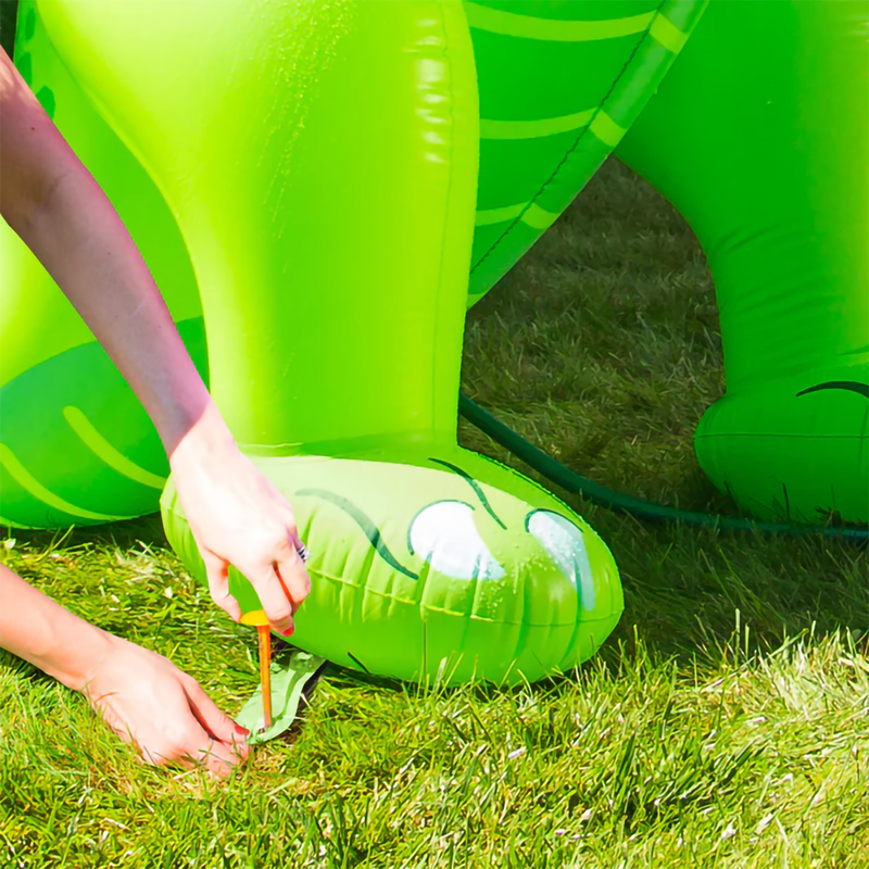 Ginormous Dinosaur Yard Sprinkler, Big Mouth Ginormous Dinosaur Yard Sprinkler foot stake