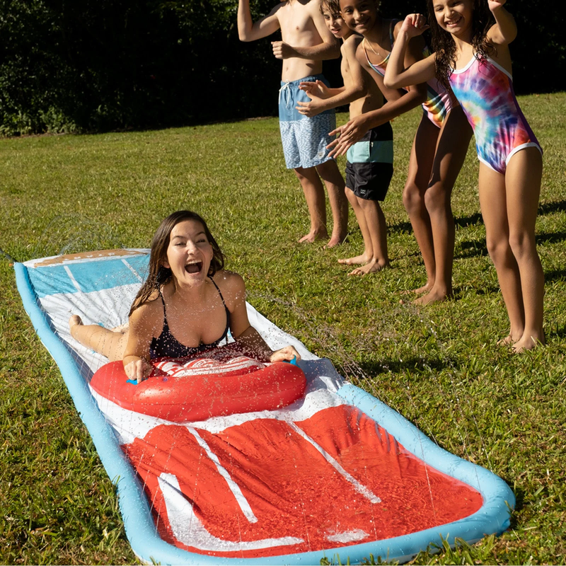 Red White & Blue Pop Splash Slide, Big Mouth Red White & Blue Pop Splash Slide with models