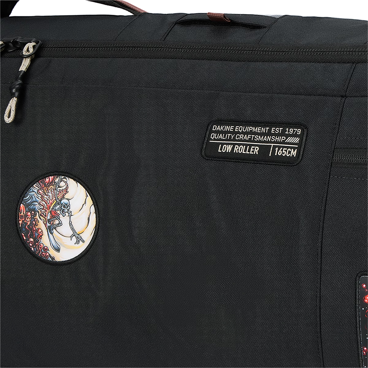DaKine Low Roller Snowboard Bag X Mayhem in Mayhem Marron with logo and artwork patch details