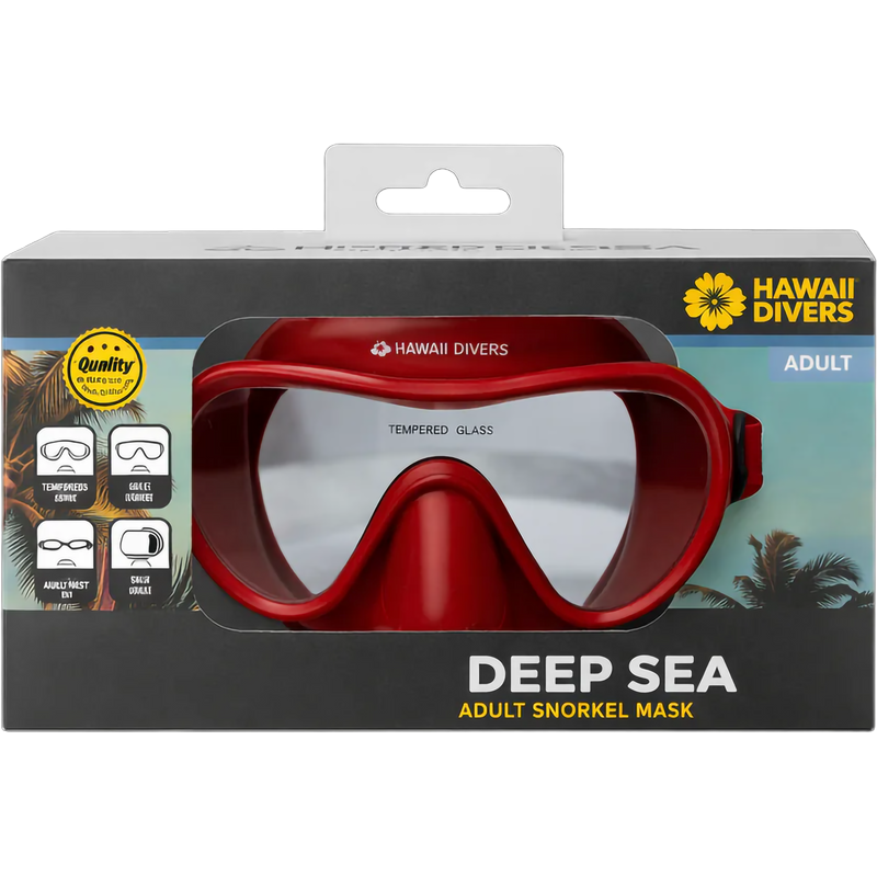 Deep Sea Mask, Hawaii Divers Deep Sea Mask in Teal Black in package