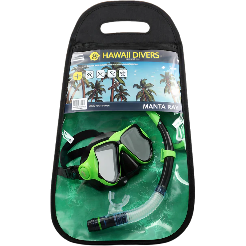 Jr Beluga Combo, Hawaii Divers Jr Beluga Combo in Turquoise/Black in package