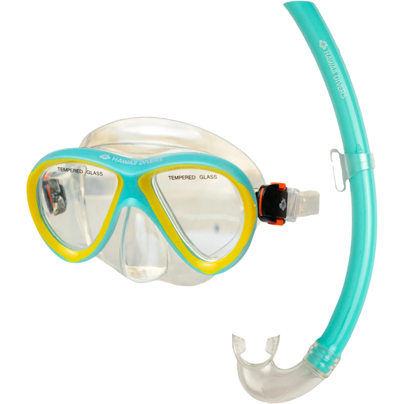 Youth Kids Guppy Combo (4+), Hawaii Divers Youth Guppy Combo in Sky/Yellow front left