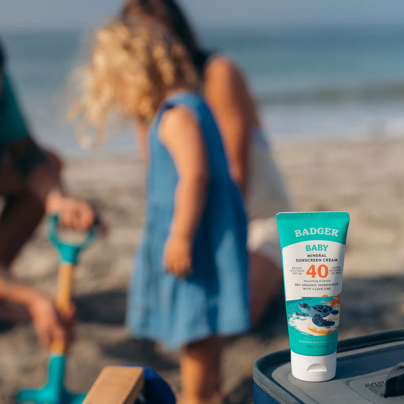 Baby Mineral Sunscreen SPF 40, Badger Baby Mineral Sunscreen SPF 40 lifestyle
