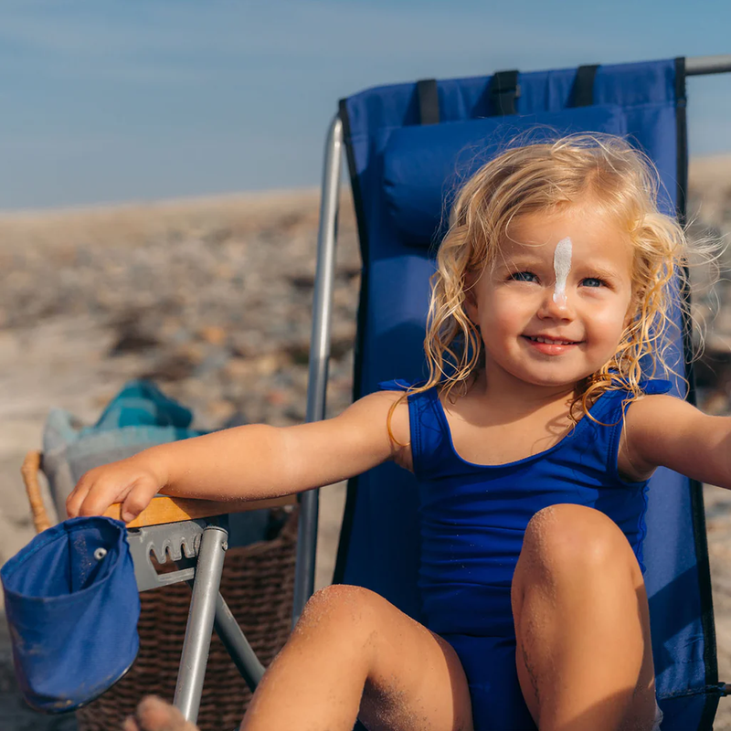 Baby Mineral Sunscreen SPF 40, Badger Baby Mineral Sunscreen SPF 40 on baby model