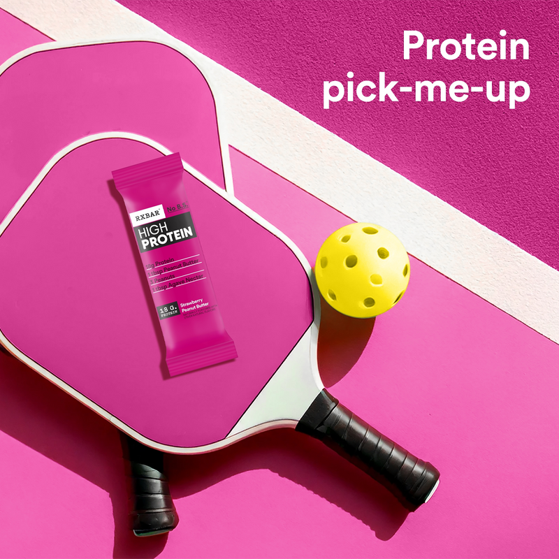 High Protein Bar, RX Bar High Protein Bar on pickleball court