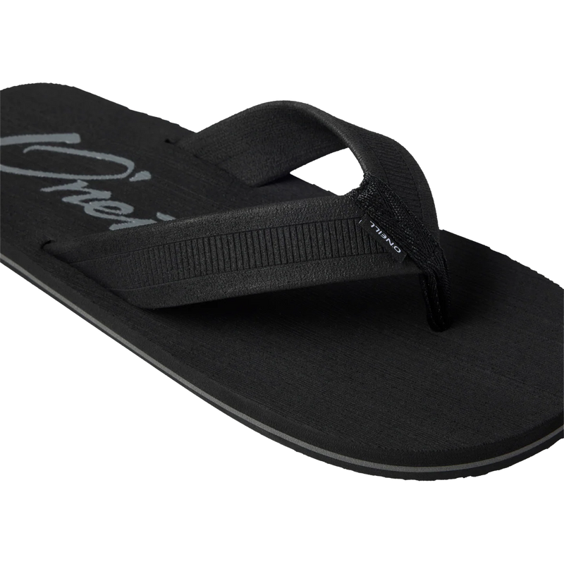 Men's Expedition 2, O'Neill Men's Expedition 2 in black angled view with strap and footbed detail